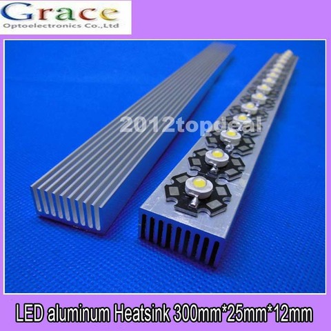 2pcs High Power LED aluminum Heatsink 300mm*25mm*12mm for 1W,3W,5W led emitter diodes ► Photo 1/2