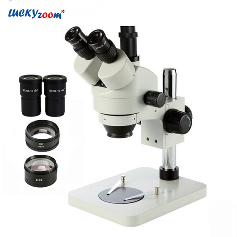 Luckyzoom 3.5X-180X Magnification Table Simul-Focal Trinocular Stereo Zoom Microscope SZM2.0X SZM0.5X Lens Free Shipping ► Photo 1/6