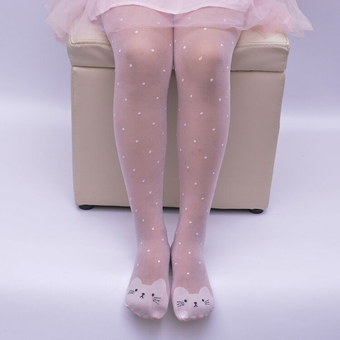 Girls Kid Sheer Pantyhose High quality Stockings Dance Ballet Tight Cat Thin Dots White Summer Kitty Tights for Children Baby ► Photo 1/6