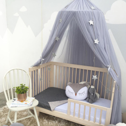 Baby Bed Canopy Mosquito Net Bed Curtain Baby Crib Netting Cot Round Hung Dome Kids Canopy Hanging Play Tent Children Room Decor ► Photo 1/6