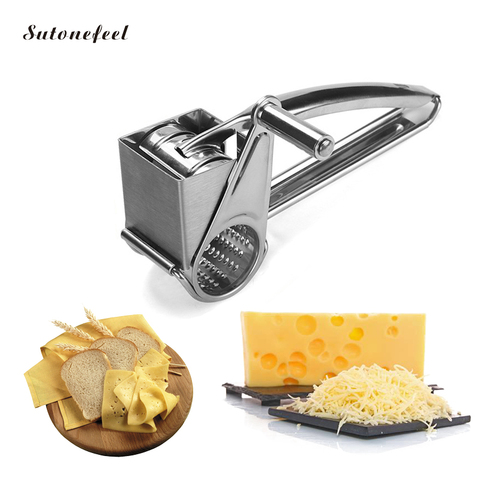 Rotary Cheese Grater Stainless Steel Cheese Shredder Multifunction Cheese  Slicers Garlic Grinder Kitchen Cheese Tool - Price history & Review, AliExpress Seller - sutonefeel Official Store