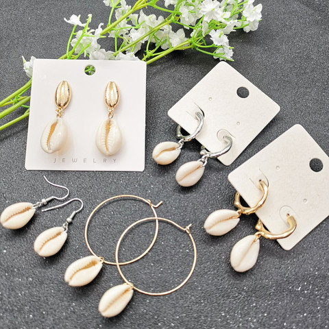 JCYMONG 2022 New Fashion Natural Shell Earrings For Women Bohemian Gold Silver Color Metal Geometric Drop Earrings Beach Jewelry ► Photo 1/5
