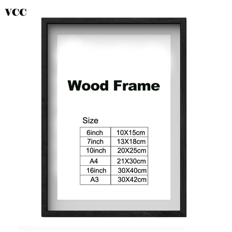 Nature Wooden Classic Photo Picture Frame A4 A3 Black White Coffee Wood Color Certificate Frame with glass for Wall Poster Frame ► Photo 1/6