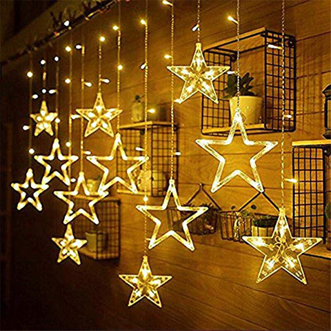 2.5M 138 led star string lights Christmas fairy light EU 220V garland led curtain for wedding home party birthday decoration ► Photo 1/6