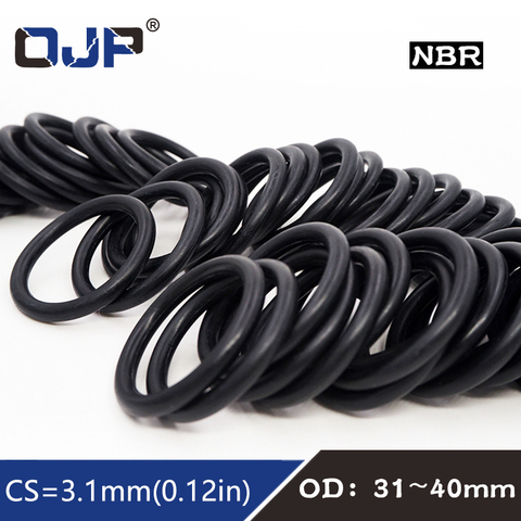 20PC/lot Rubber Ring Black NBR Sealing O Ring CS3.1mm OD31/32/33/34/35/36/37/38/39/40mm O-Ring Seal Nitrile Gasket Rings Washer ► Photo 1/6