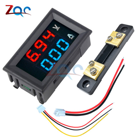 Mini Digital Voltmeter Ammeter DC 0-100V/ 7-110V 50A Amp Volt Voltage Current Meter Detector Tester 0.28