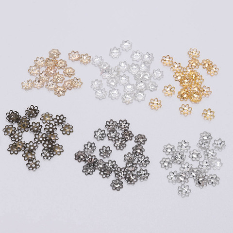 600pcs/Lot 6mm Hollow Flower Findings Cone End Beads Cap Filigree Loose Spacer Bead For DIY Jewelry Finding Making Accessories ► Photo 1/6