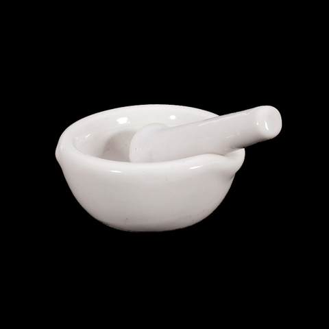 2pcs 6ml Porcelain Mortar And Pestle Mixing Grinding Bowl Set - White ► Photo 1/6