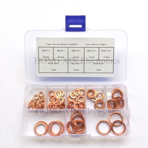 M4 m5 m6 m8 m10 m12 m14 1mm professional copper washers gasket ring
