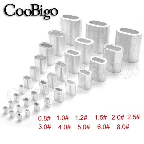 50pcs Aluminum Wire Crimp Sleeve Cord Lock Ferma Cavi Cable Stopper Arret De Cordon For Crimp Wire Ferrules Rope Hardware ► Photo 1/6