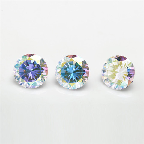 Size 1.0~10mm  Round Shape AB Multicolor Cubic Zirconia Stone Loose Plating AB Color CZ Stone Synthetic Gems ► Photo 1/6