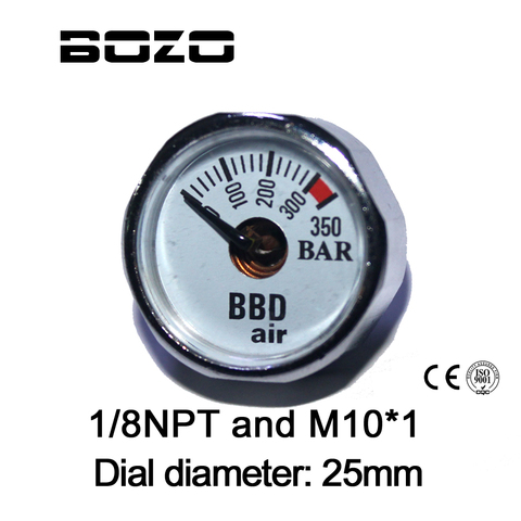 Paintball Accessories Hand Pump Airsoft PCP AirGun Mini 350bar Manometer 1/8NPT M10*1 gauge ► Photo 1/5