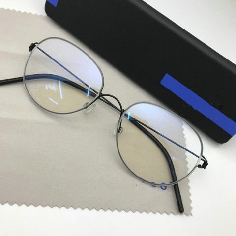 Screwless Rim Oval Hand-made Titanium Glasses Frames Men Brand Myopia Eyeglasses Clear Lens Spectacles monturas de lentes mujer ► Photo 1/6