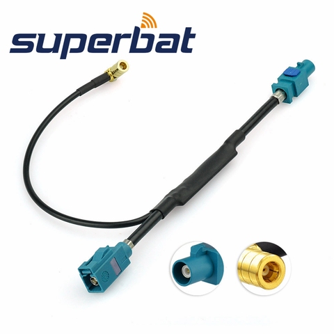 Superbat Universal Fakra Male Plug to Jack Female Aerial Antenna DAB + Splitter Adapter SMB Car Radio ► Photo 1/4