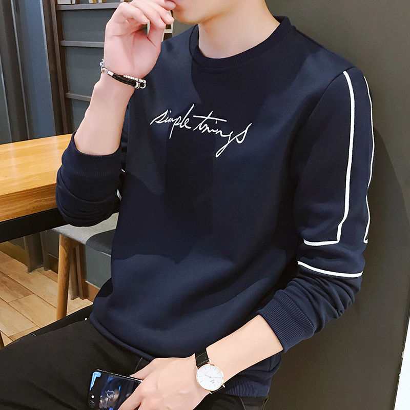 Garments for men with velvet and thick Korean long sleeves 2022 - Price ...