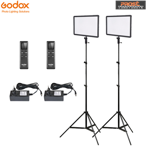 Godox 2pcs LEDP260C Ultra-thin 30W 3300-5600k LED Video Light Panel Lamp with 2pcs 2m Light Stand for Video Studio Lights ► Photo 1/1