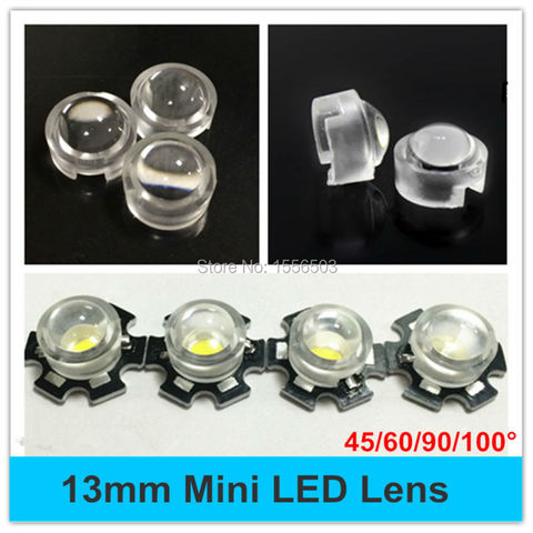 100 pcs Plastic PMMA 15 30 45 60 90 100 Degree LED 13mm Mini Clip LED Lens for IR CCTV LED PCB 1W 3W 5W High Power Convex Lens ► Photo 1/6