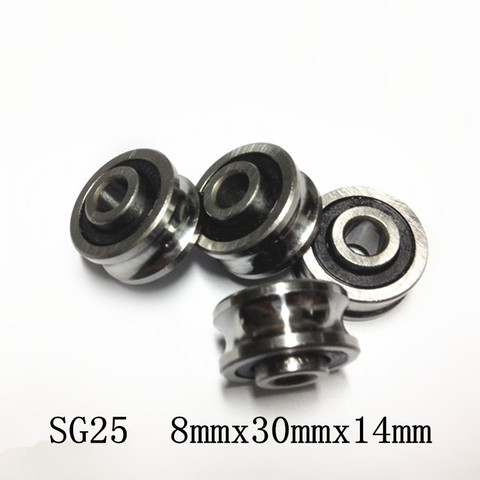 5pcs SG25 U groove bearing 8mmx30mmx14mm double row sealed ball bearing for 10mm linear guide rail ► Photo 1/1