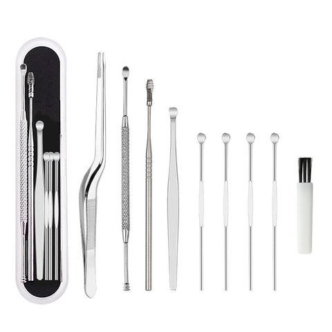 8pcs/set High Quality Ear Wax Pickers set Stainless Steel Earpick Wax Remover Curette Ear Pick Cleaner  Ear Clean Tool ► Photo 1/6