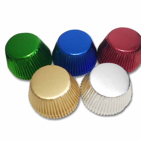 Colored Foil Baking Cups Green