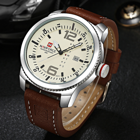 2022 Luxury Brand NAVIFORCE Date Quartz Watch Men Casual Military Sports Watches Leather Wristwatch Male Relogio Masculino Clock ► Photo 1/6