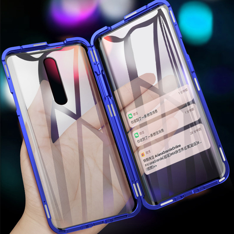 Magnetic Phone Case For Xiaomi Redmi K20 Pro Note 8 Pro 7 Aluminum Bumper Glass Cover Mi Note 10 CC9 Pro X3 NFC 9T 6X 10T Case ► Photo 1/6