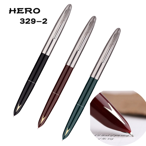 HERO 329-2 Classic Nostalgic Fountain Pen Arrow Mark 329 Horse Head Pattern Collection Ink Pen Iridium Fine Nib 0.5mm for Gift ► Photo 1/6