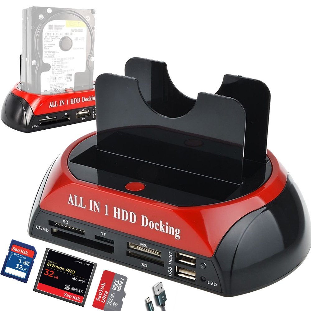 Price history & Review on All in One HDD Docking Station with Multi Card Reader Slot for HDD Enclosure 2.5/3.5 inch SATA/IDE Hard Drive Docking Station | AliExpress Seller - Shenzhen Shuangyu