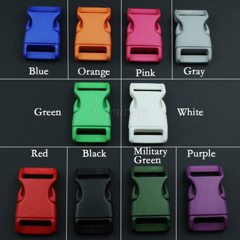 10pcs/lot 15mm 20mm 25mm Plastic Color Contoured Side Release Buckles For Paracord shoes Bags DIY Accessorie ► Photo 1/4