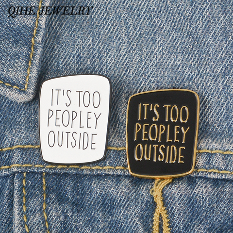QIHE JEWELRY Introvert Brooches Anti social pins Funny Saying Badges Sarcastic Ladies Unisex Men Brooches ► Photo 1/6