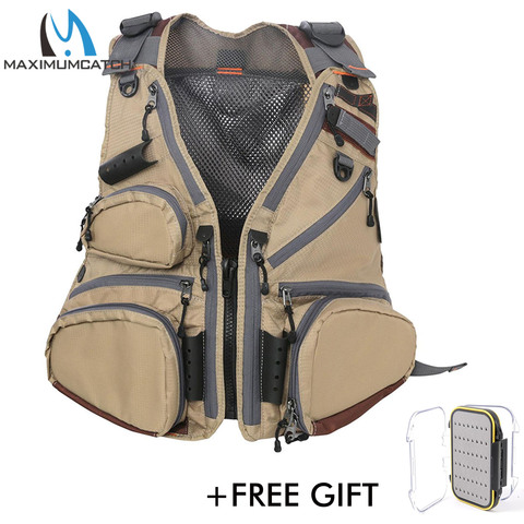 Maximumcatch Fly Fishing Vest Pack Adjustable Mesh Vest Jacket Multifunction Pocket Outdoor ► Photo 1/1