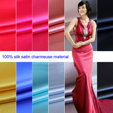 Soft Silk Charmeuse Cloth Evening Dress 100% Mulberry Silk Satin Fabrics Meter ► Photo 1/5
