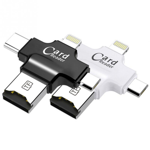 4 in 1 Card Reader Type C Micro USB Adapter Micro SD Card Reader Card for iPhone / iPad Smart OTG ► Photo 1/6