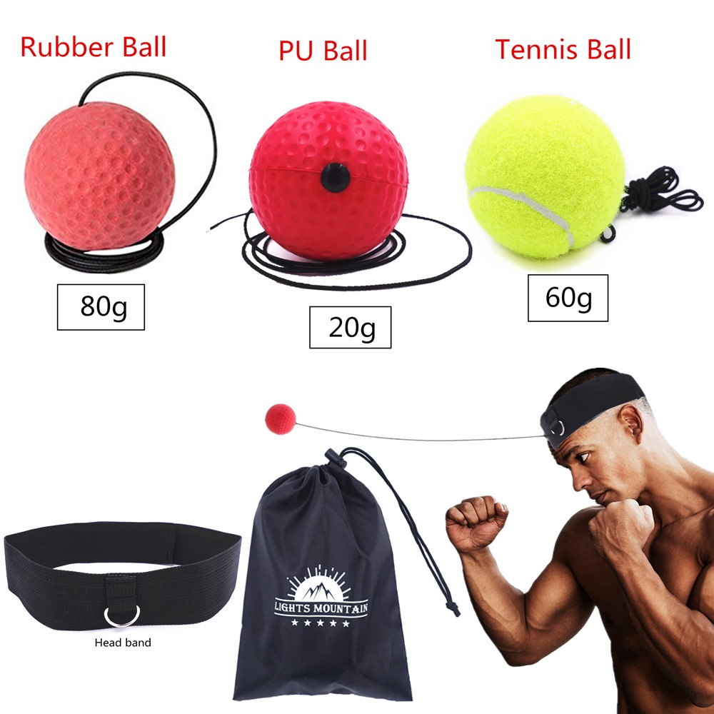 Boxing Fight Ball PU PU Ball with Head Band for Reflex Reaction Speed Training 
