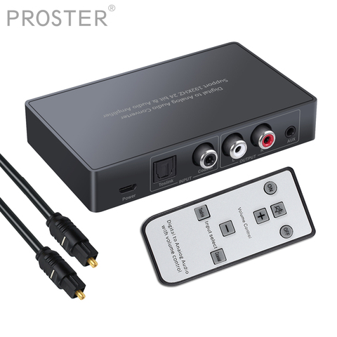 Proster Remote Control DAC Converter Digital to Analog Audio Converter Coaxial Toslink to Analog Stereo Support volume control ► Photo 1/6