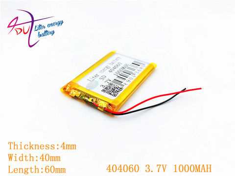 1pcs [SD] 3.7V,1000mAH,[404060] Polymer lithium ion / Li-ion battery for TOY,POWER BANK,GPS,mp3,mp4,cell phone,speaker ► Photo 1/4