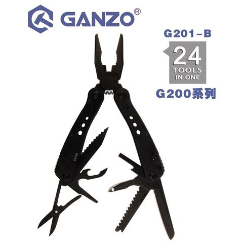 Ganzo G200 series G201-B Multi pliers 24 Tools in One Hand Tool Set Screwdriver Kit Portable Folding Knife Stainless Steel plier ► Photo 1/6