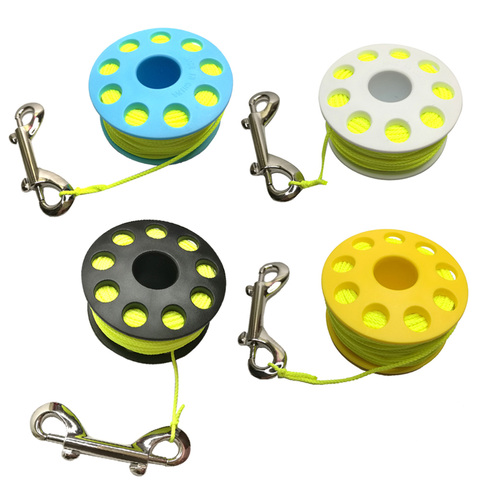 30m Scuba Diving Wreck Reel With Brass Double Ended Snap Clip Cave Finger Spool Wreck Guide Line Reel ► Photo 1/5