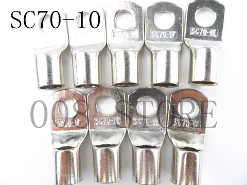 10pcs/Lot SC 70-10 70mm2 10mm Bolt Hole Tinned Copper Cable lugs Battery Terminals Brand New ► Photo 1/4