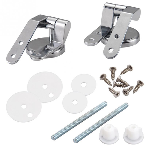 Stainless Steel Toilet Seat Hinge Replacement Parts Mountings with Screws Bolts and Nuts ► Photo 1/1