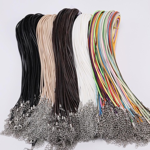 10PCs Adjustable Necklace Wax Rope Cord String For DIY Jewelry Making (  (black) 