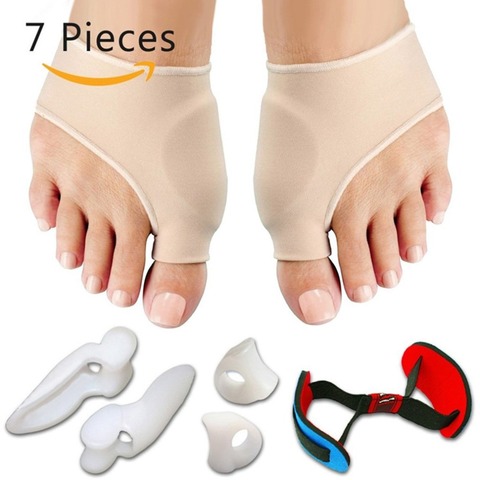 7PCS/SET Bunion Sleeves Hallux Valgus Corrector Alignment Toe Separator Metatarsal Splint Orthotics Pain Relief Foot Care Tool ► Photo 1/5