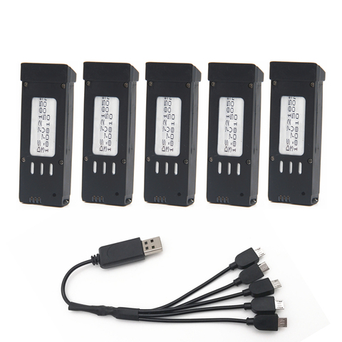 3.7V 500mAH E58 JY019 Battery with 5in1 Charger 3.7V 500mAH Battery Spare Parts for Folding 4-axis UAV D30 ► Photo 1/6