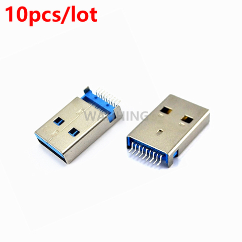 10pcs High Speed USB 3.0 A Type Male Plug Connector Adapter USB3.0 Jack Soldering Plug for Data DIY Charger Adapter HY1384*10 ► Photo 1/6