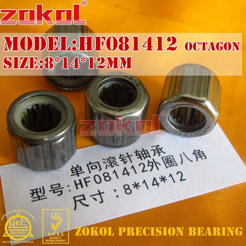 ZOKOL bearing HF081412 EWC0812 Outer ring octagon One way needle roller bearing 8*14*12mm Knurled Hexagon ► Photo 1/4
