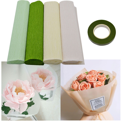 25cmx250cm Colorful Crepe Paper And Floral Stem Tape For DIY Flower Wrapping Fold Scrapbooking Gifts Party Garland Decoration 8Z ► Photo 1/6