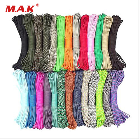 Pure Color 550 Paracord 8 m 25/50/100 Feet Parachute Cord Lanyard III 7 Strand Core for Outdoor Camping Climbing ► Photo 1/6