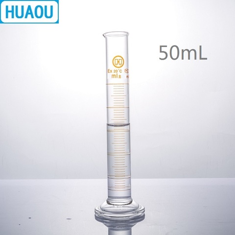 HUAOU 50mL Measuring Cylinder with Spout and Graduation with Glass Round Base Laboratory Chemistry Equipment ► Photo 1/3