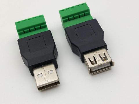 1PCS USB 2.0 Type A Female/Male to 5 Pin Screw Terminal Plug Connector adapter ► Photo 1/5