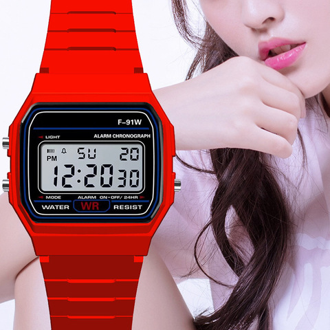 Pink Children Digital Watches Silicone Strap Boys Girls Electronic Watch Chronograph Alarm Cute Students LED Clock Montre Enfant ► Photo 1/6